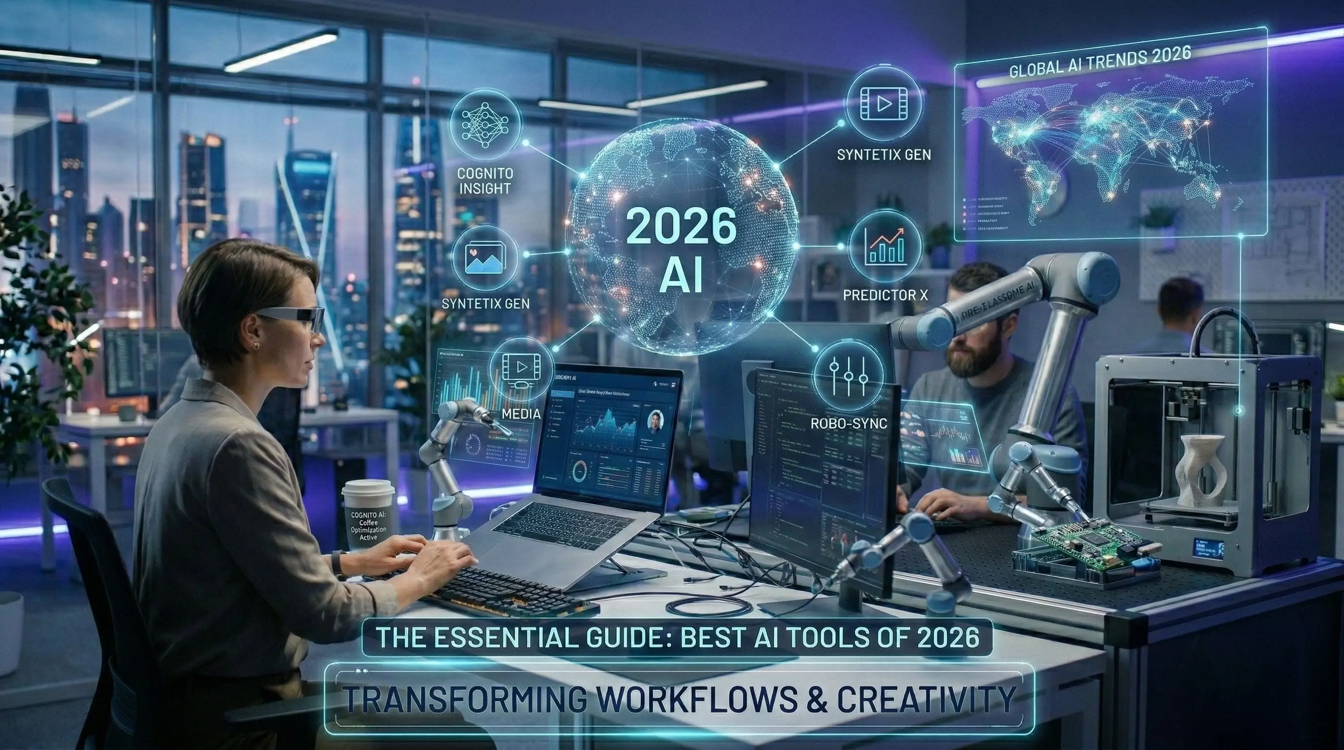 Best AI Tools 2026 futuristic artificial intelligence technology tools