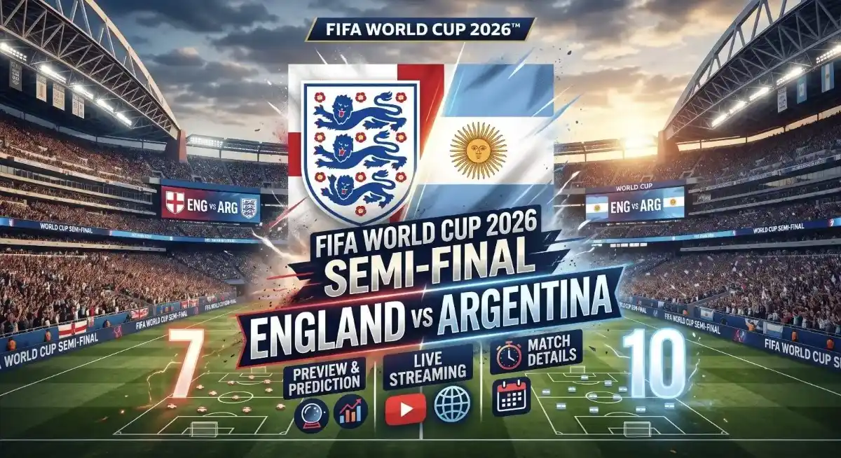 England and Argentina players ahead of FIFA World Cup 2026 Semi-Final match
