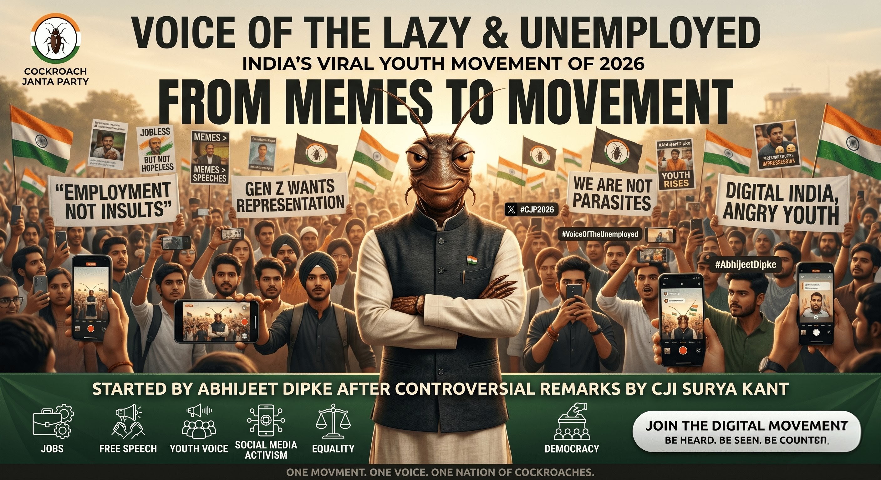 Cockroach Janta Party founder Abhijeet Dipke